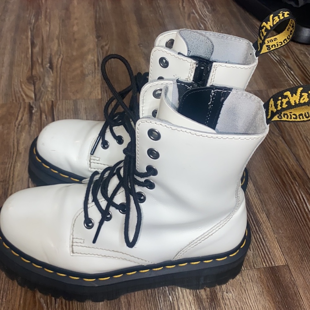 White Jadon Platform Dr Marten Boots - Picture 4 of 5